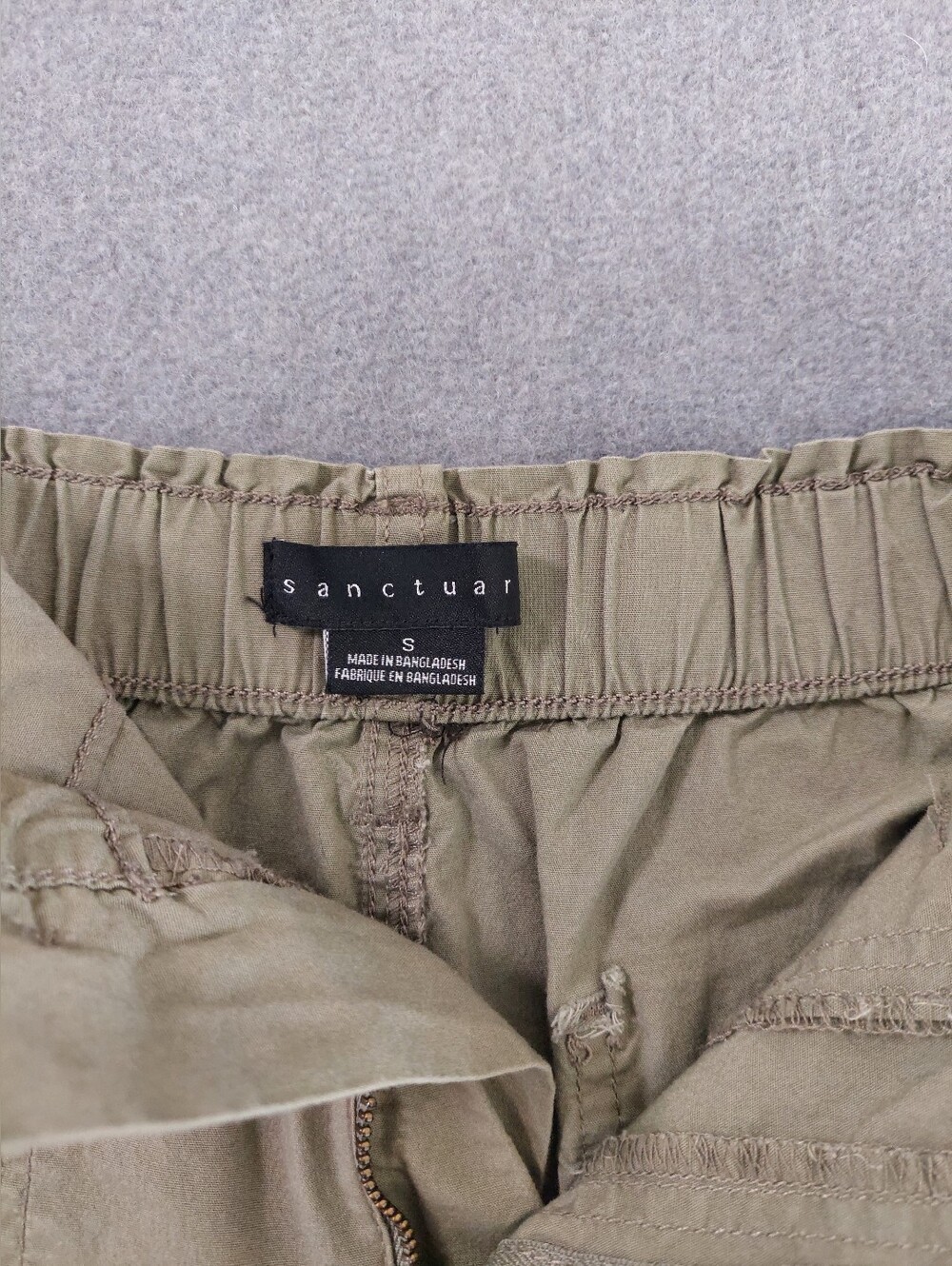 Sanctuary Getaway Utility Shorts Olive Khaki Green Cuffed Size S Elastic Waist - Picture 7 of 10
